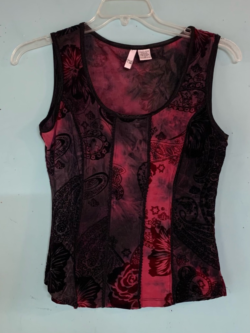 Y2K Vintage Sami & Jo whimsigoth velvet burnout ladies top size M